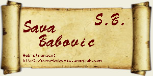 Sava Babović vizit kartica